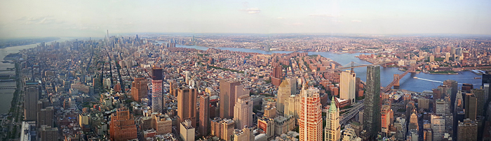 Panorama Nowego Jorku z setnego piętra One World Trade Center, fot. St. Kulawiak